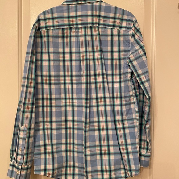 Vineyard Vines EUC size 10 cotton blue plaid button down shirt - Picture 2 of 5